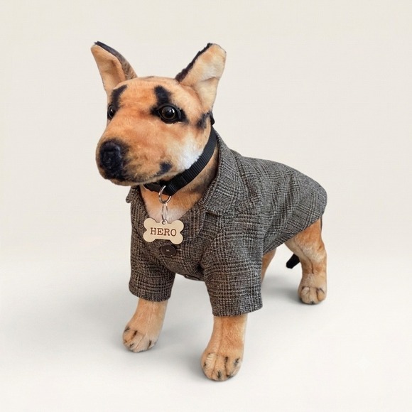 Other - Plaid Dog Blazer Brown Grey Two‎ Button Pet Jacket Small